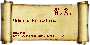 Udvary Krisztina névjegykártya